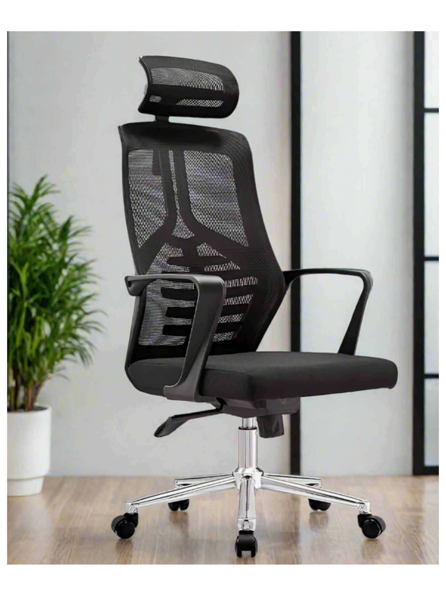 Halle Swivel Office Chair-Black