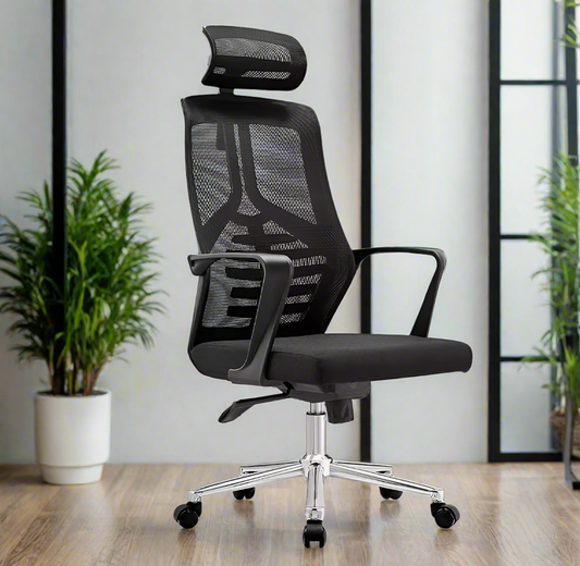 Halle Swivel Office Chair-Black