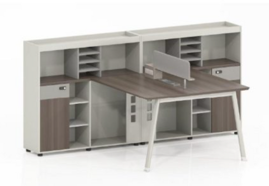 Daisy 2 seater workstation with storage