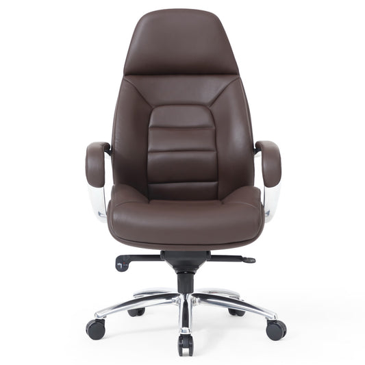 Livvity Leather Executive Chair-Dark brown
