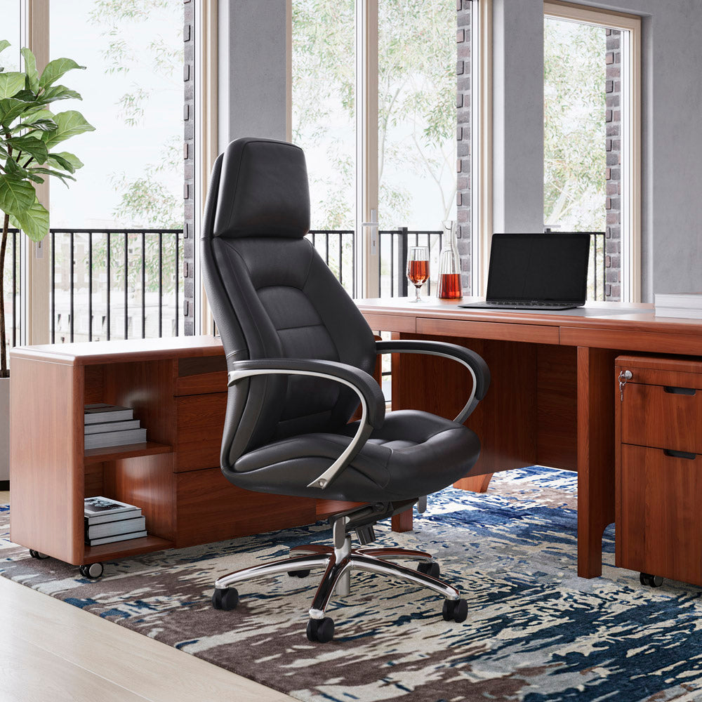 Livvity Leather Executive Chair-Black
