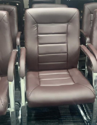 Brown Leather Office Chair with Armrests