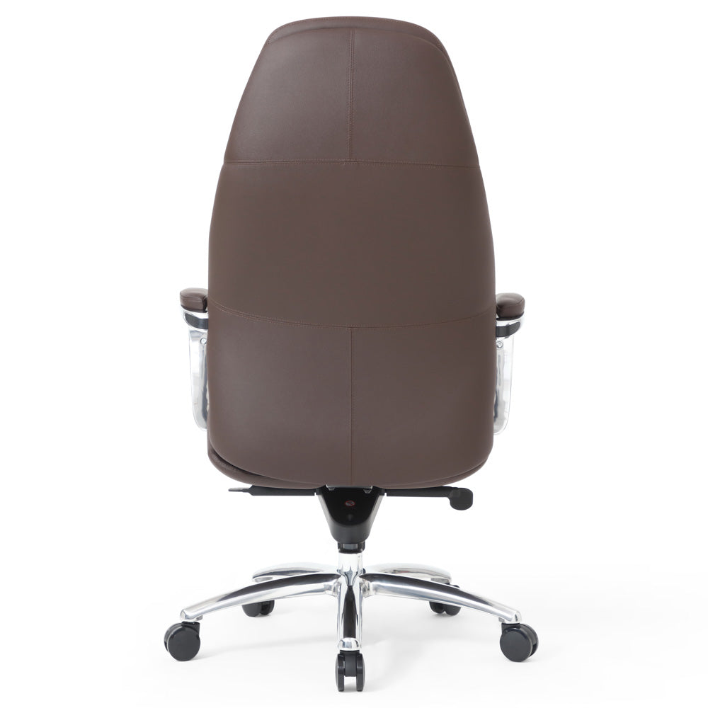 Livvity Leather Executive Chair-Dark brown