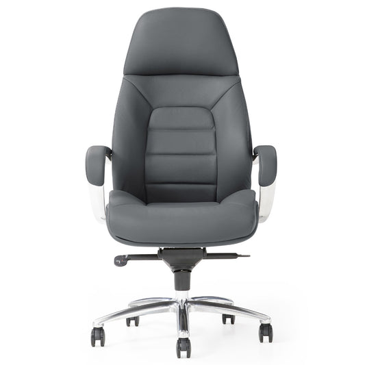 Livvity Leather Executive Chair-Grey